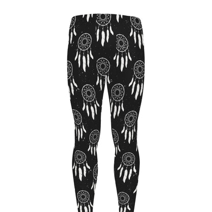 Black And White Dream Catcher Print Men's leggings