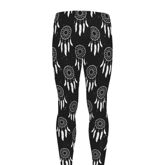 Black And White Dream Catcher Print Men's leggings
