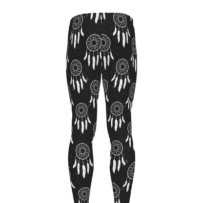 Black And White Dream Catcher Print Men's leggings