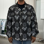 Black And White Dream Catcher Print Men's Shirt Jacket