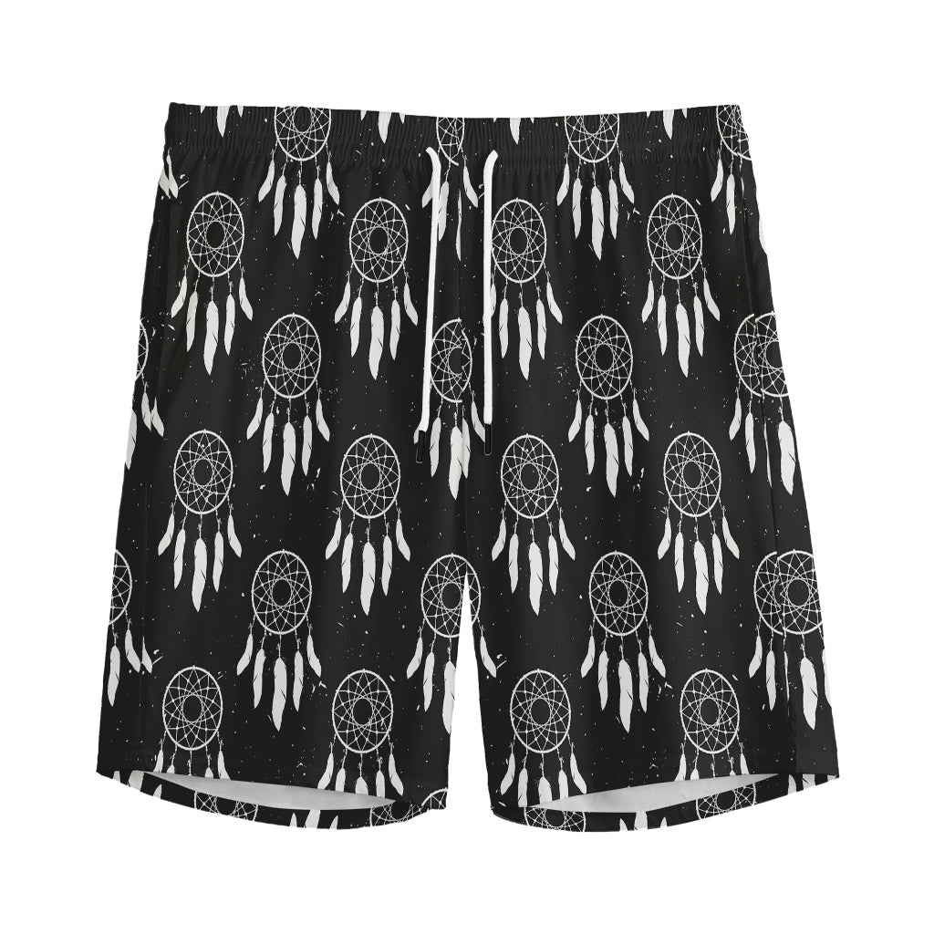 Black And White Dream Catcher Print Men's Sports Shorts