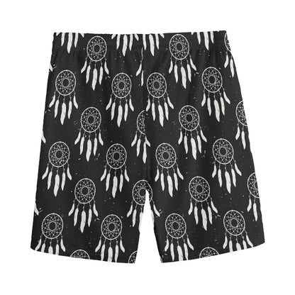 Black And White Dream Catcher Print Men's Sports Shorts