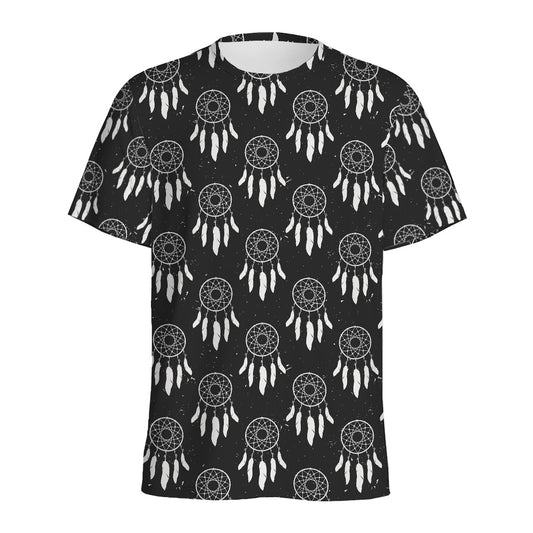 Black And White Dream Catcher Print Men's Sports T-Shirt