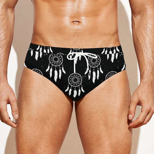 Black And White Dream Catcher Print Men's Swim Briefs