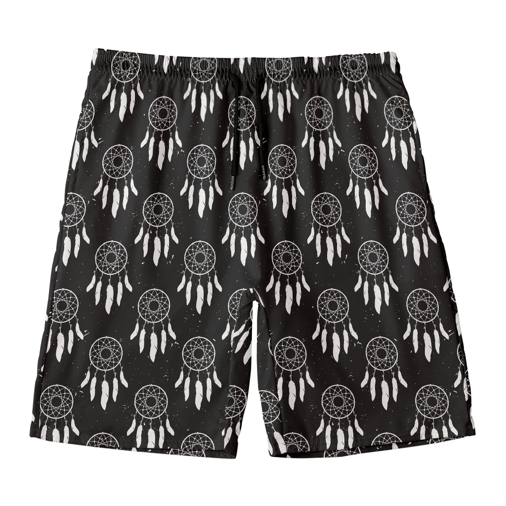 Black And White Dream Catcher Print Men's Swim Trunks