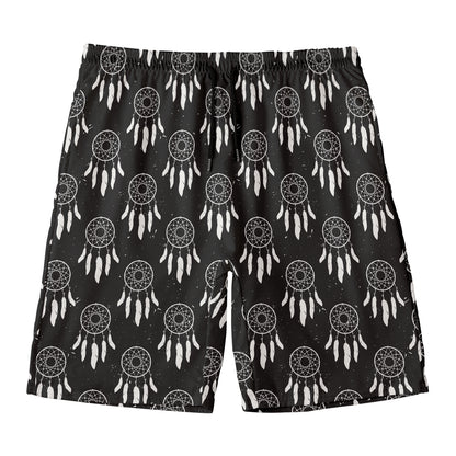 Black And White Dream Catcher Print Men's Swim Trunks