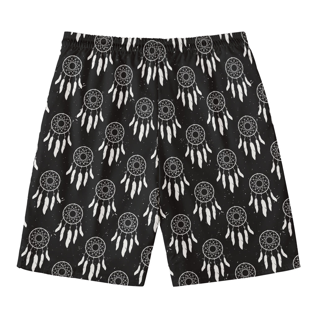 Black And White Dream Catcher Print Men's Swim Trunks