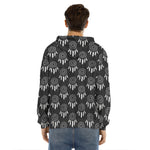 Black And White Dream Catcher Print Men's Velvet Pullover Hoodie