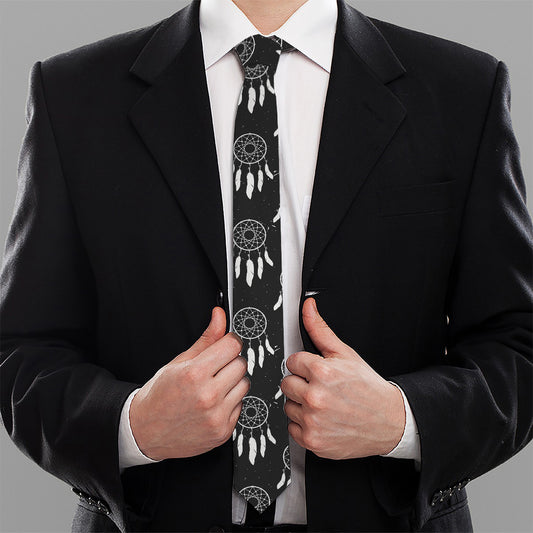 Black And White Dream Catcher Print Necktie
