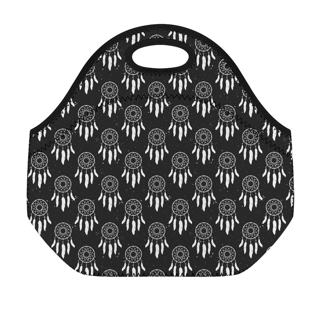 Black And White Dream Catcher Print Neoprene Lunch Bag