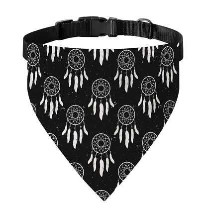 Black And White Dream Catcher Print Over The Collar Dog Bandana