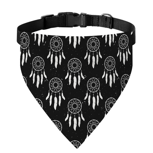 Black And White Dream Catcher Print Over The Collar Dog Bandana