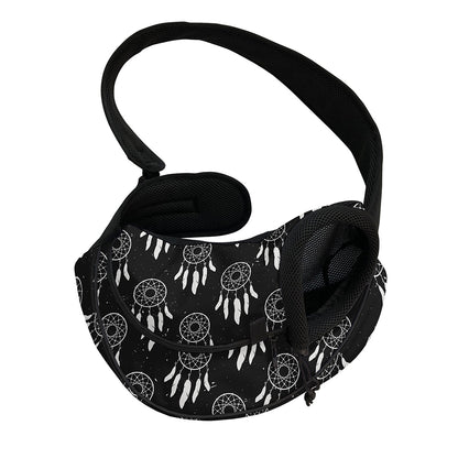 Black And White Dream Catcher Print Pet Sling Carrier