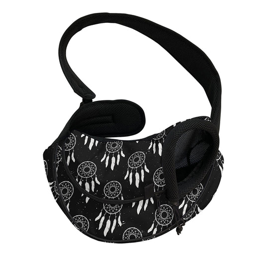 Black And White Dream Catcher Print Pet Sling Carrier