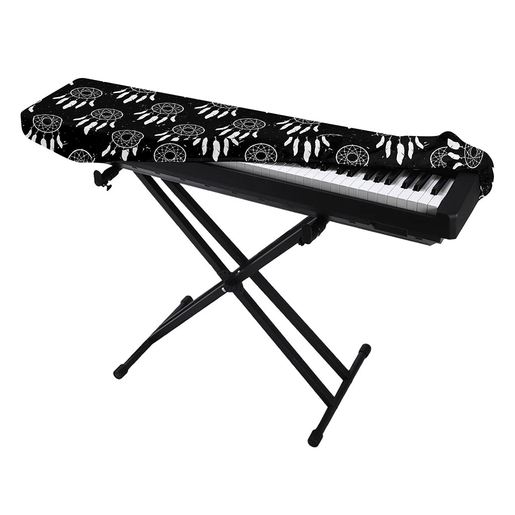 Black And White Dream Catcher Print Piano Keyboard Cover