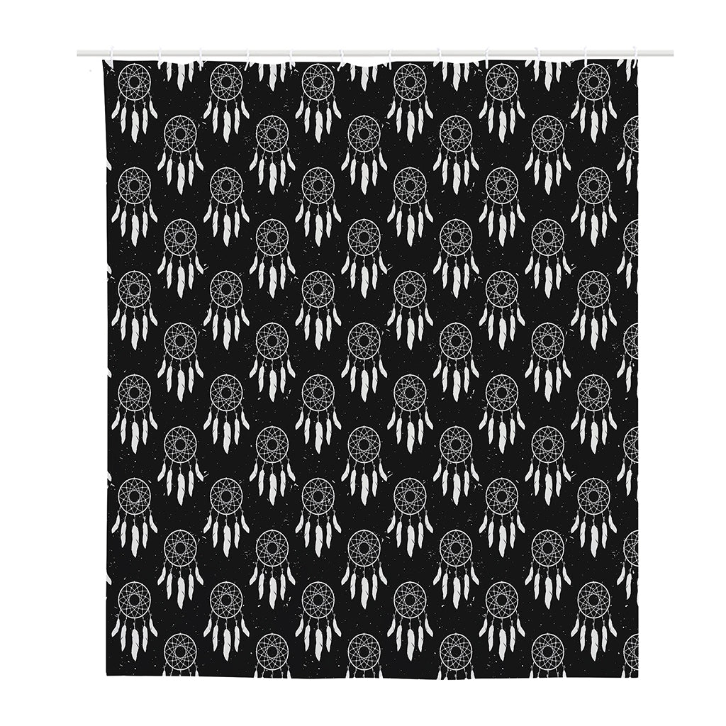 Black And White Dream Catcher Print Polyester Shower Curtain