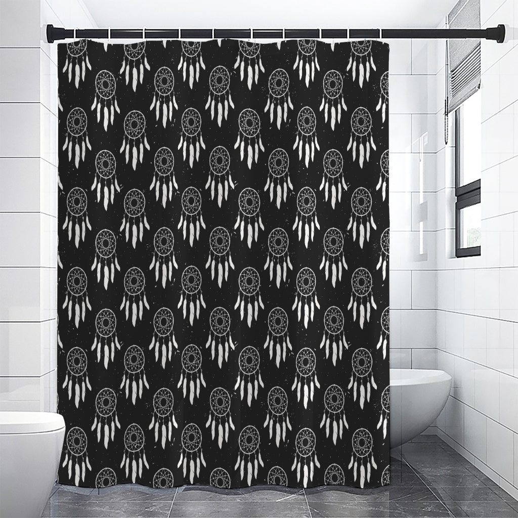 Black And White Dream Catcher Print Premium Shower Curtain
