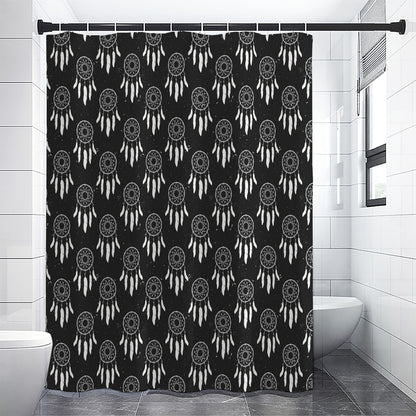 Black And White Dream Catcher Print Premium Shower Curtain