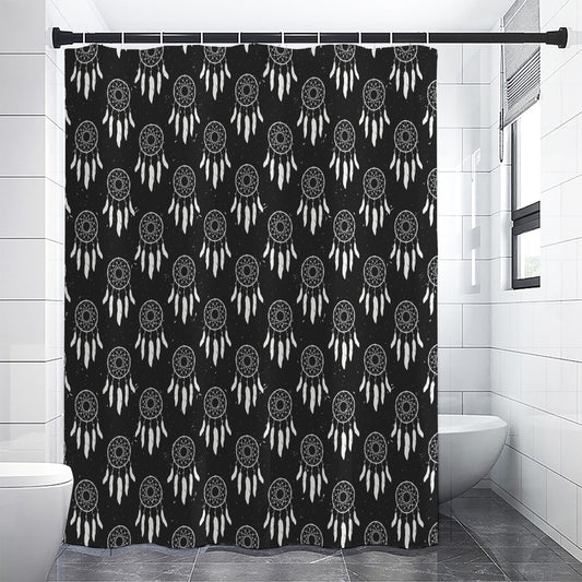 Black And White Dream Catcher Print Premium Shower Curtain