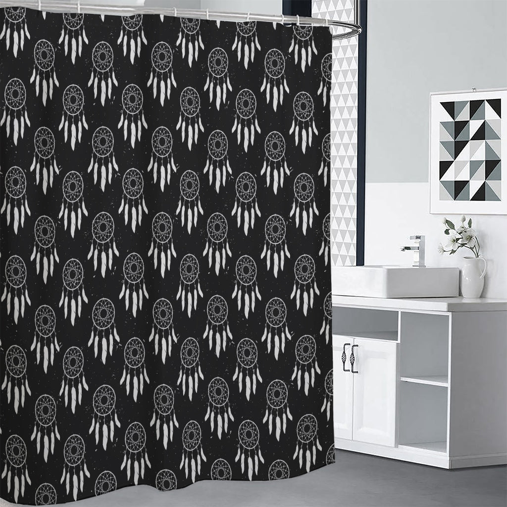 Black And White Dream Catcher Print Premium Shower Curtain