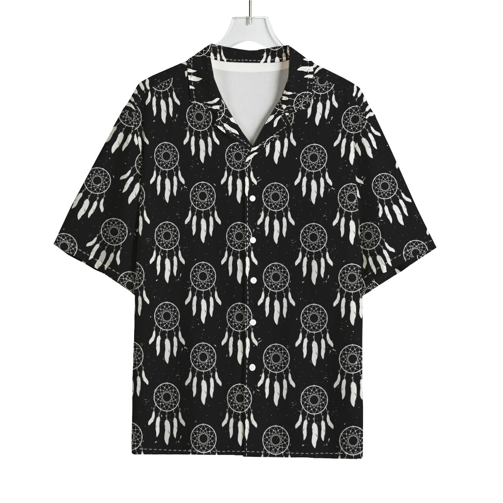 Black And White Dream Catcher Print Rayon Hawaiian Shirt