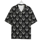 Black And White Dream Catcher Print Rayon Hawaiian Shirt