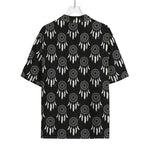 Black And White Dream Catcher Print Rayon Hawaiian Shirt