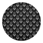 Black And White Dream Catcher Print Round Blanket