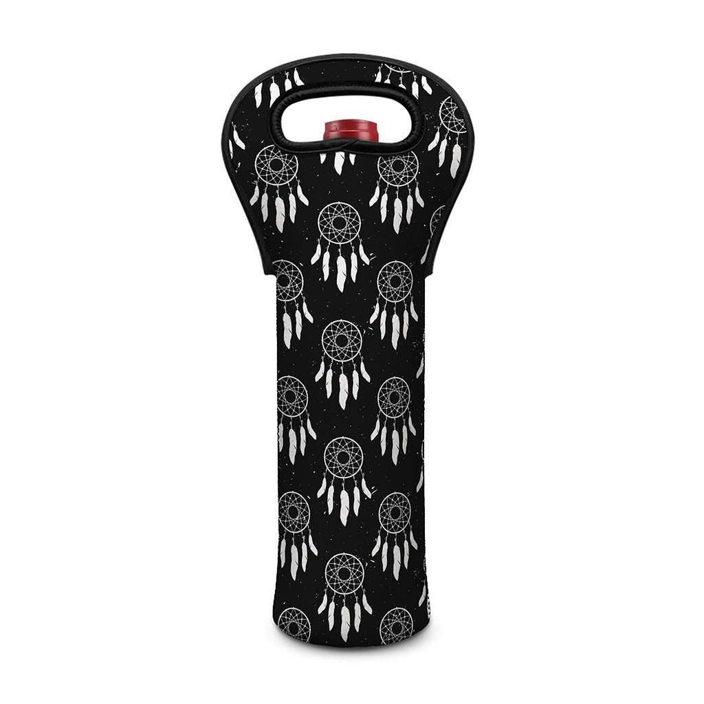 Black And White Dream Catcher Print Single Neoprene Wine Tote