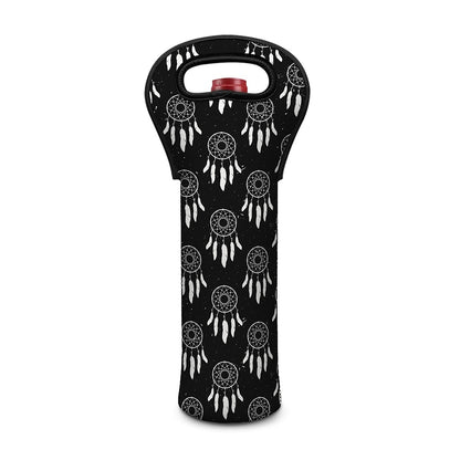 Black And White Dream Catcher Print Single Neoprene Wine Tote