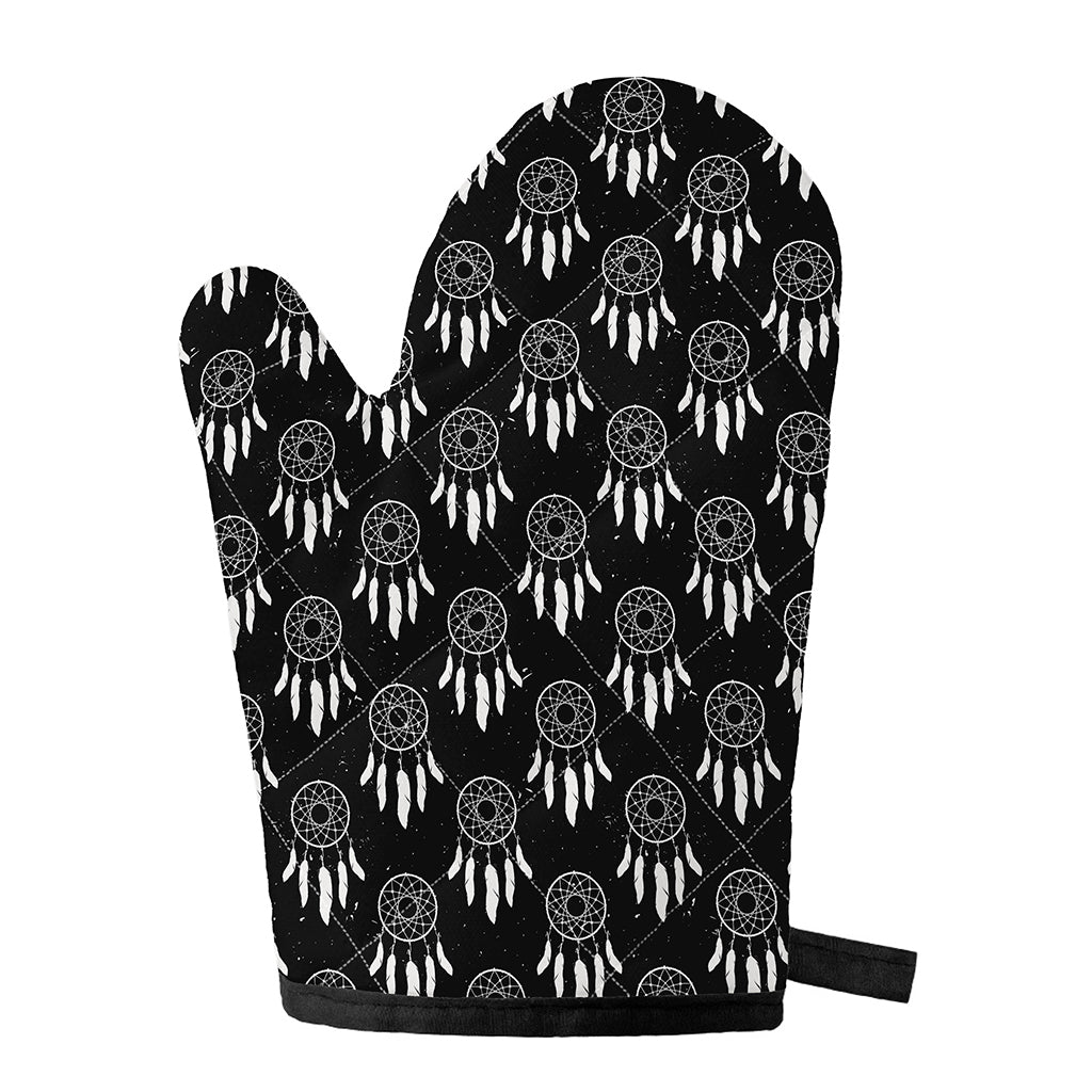 Black And White Dream Catcher Print Single Oven Mitt