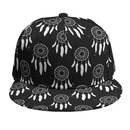Black And White Dream Catcher Print Snapback Cap
