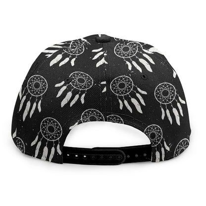 Black And White Dream Catcher Print Snapback Cap