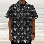 Black And White Dream Catcher Print Textured Short Sleeve Shirt