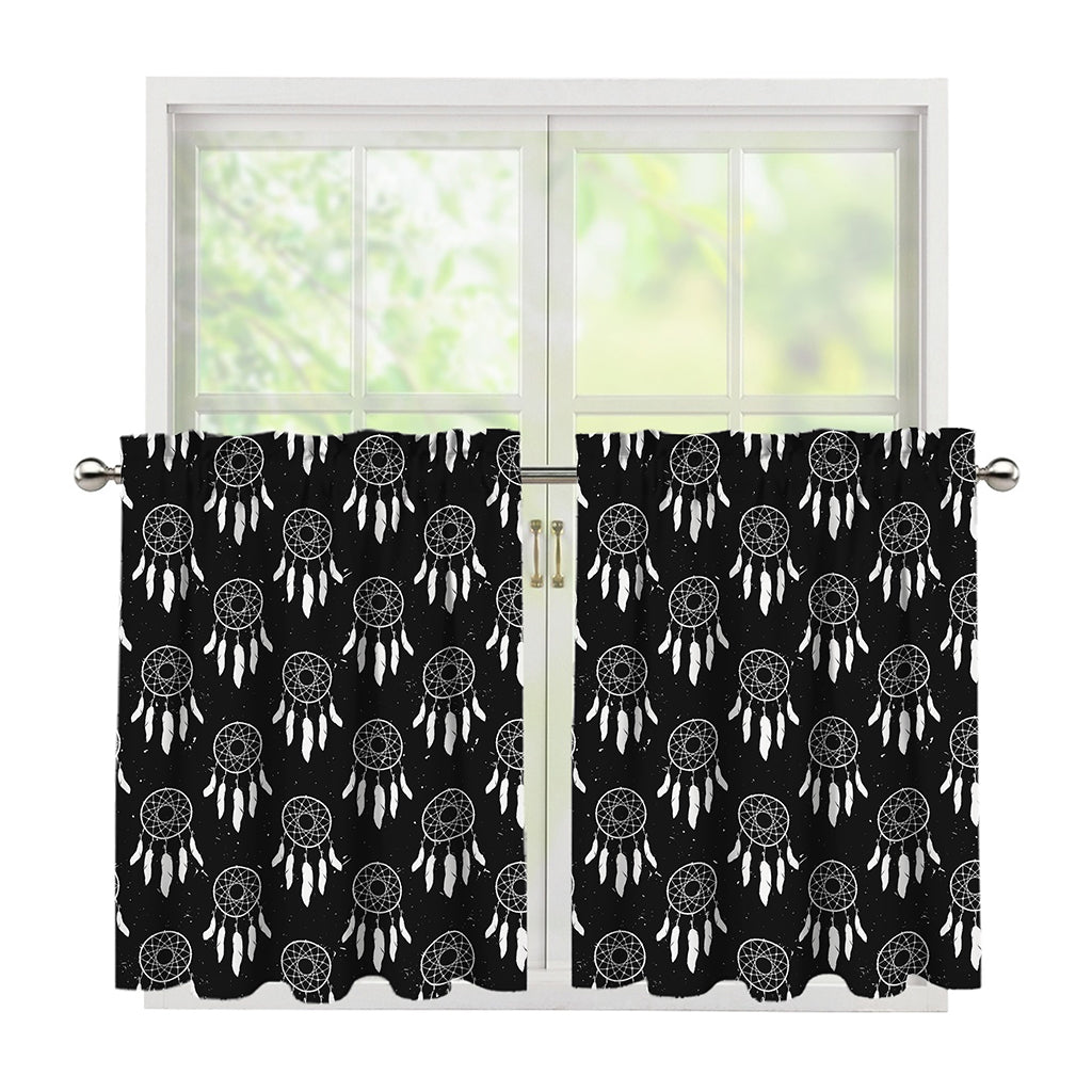 Black And White Dream Catcher Print Tier Curtains