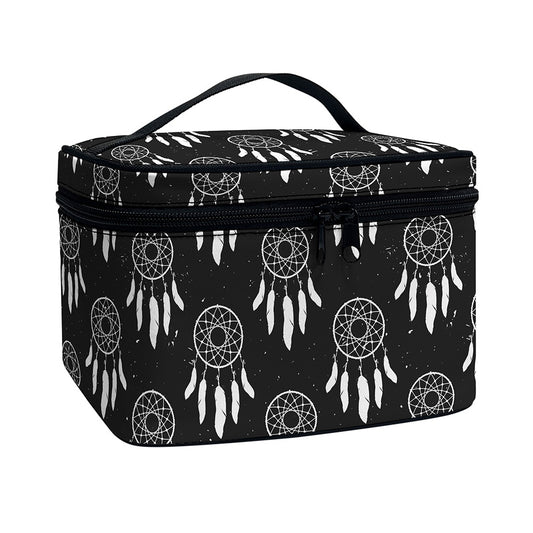 Black And White Dream Catcher Print Travel Makeup Bag