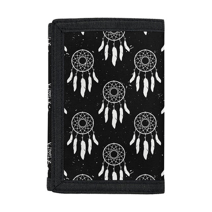 Black And White Dream Catcher Print Trifold Wallet