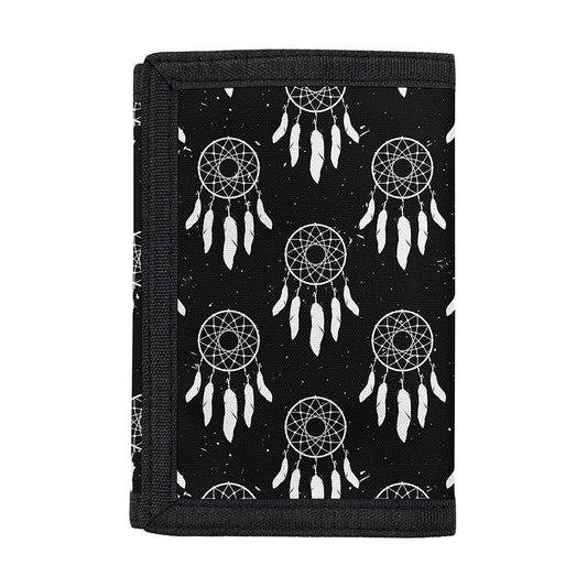 Black And White Dream Catcher Print Trifold Wallet