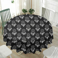 Black And White Dream Catcher Print Waterproof Round Tablecloth
