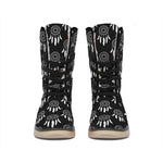 Black And White Dream Catcher Print Winter Boots