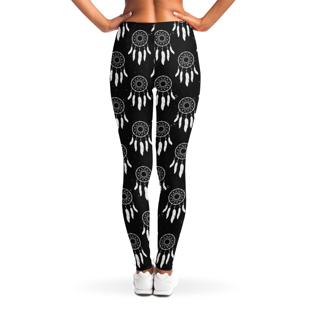 Black And White Dream Catcher Print Women's Leggings
