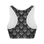 Black And White Dream Catcher Print Women's Sports Bra