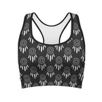 Black And White Dream Catcher Print Women's Sports Bra