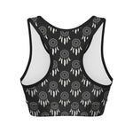 Black And White Dream Catcher Print Women's Sports Bra