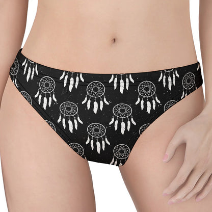 Black And White Dream Catcher Print Women's Thong