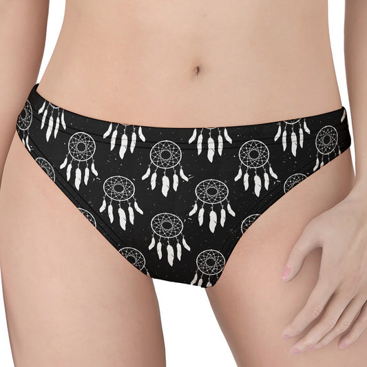 Black And White Dream Catcher Print Women's Thong