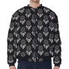 Black And White Dream Catcher Print Zip Sleeve Bomber Jacket