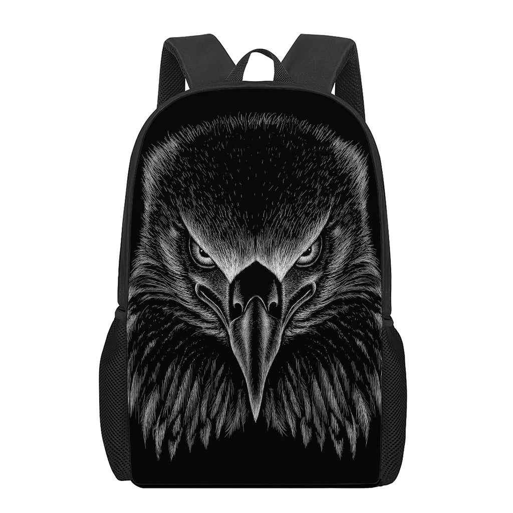 Black And White Eagle Print 17 Inch Backpack