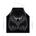 Black And White Eagle Print Adjustable Apron