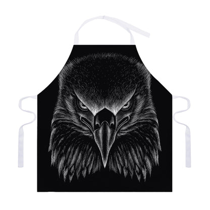 Black And White Eagle Print Adjustable Apron